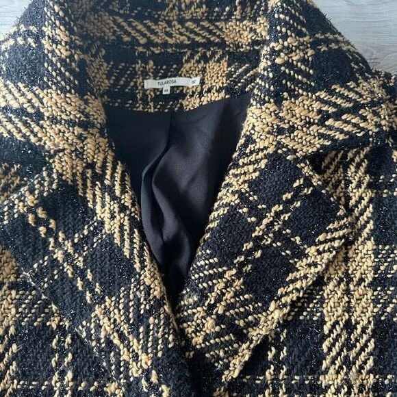 Tularosa Valentina Coat Black/Tan/Metallic Black XS EUC - Picture 6 of 10
